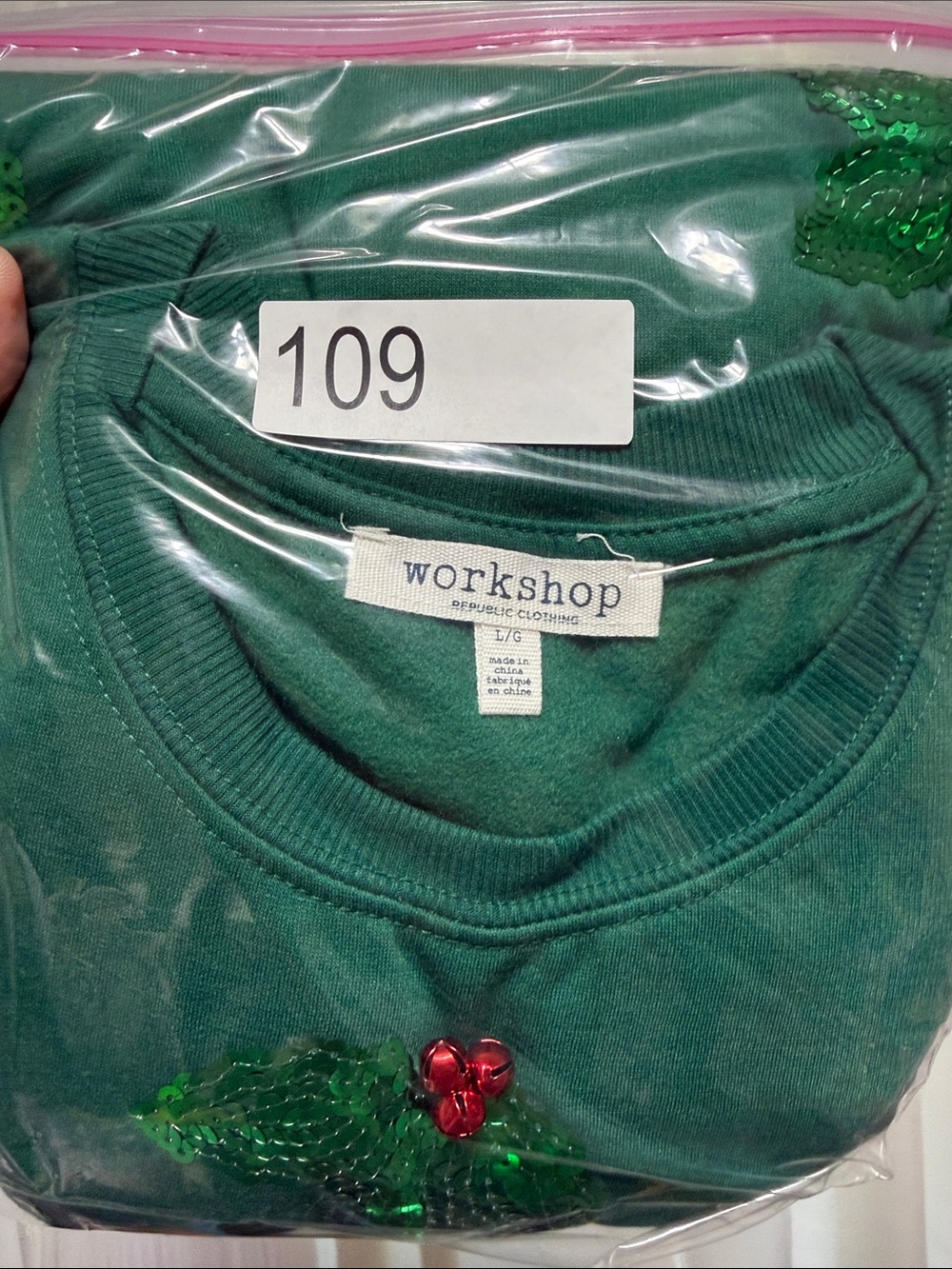 Workshop Republic Clothing Green Crewneck Sweatshirt